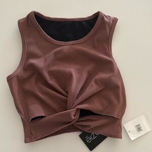 Front twist crop workout top